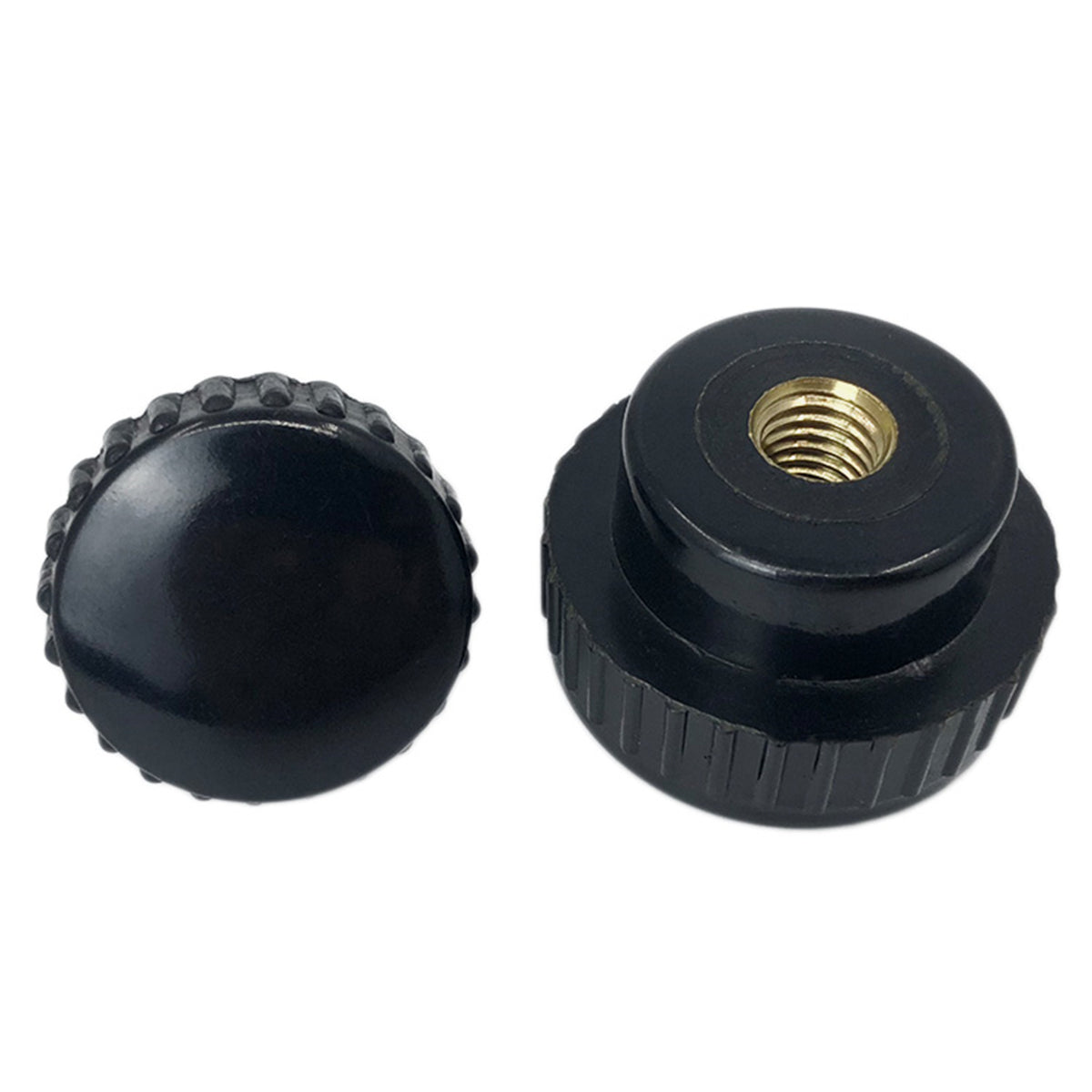 Knurled Round Shaped Bakelite Clamping Knob with M5 M6 M8 M10 M12 Female Thread Brass Insert
