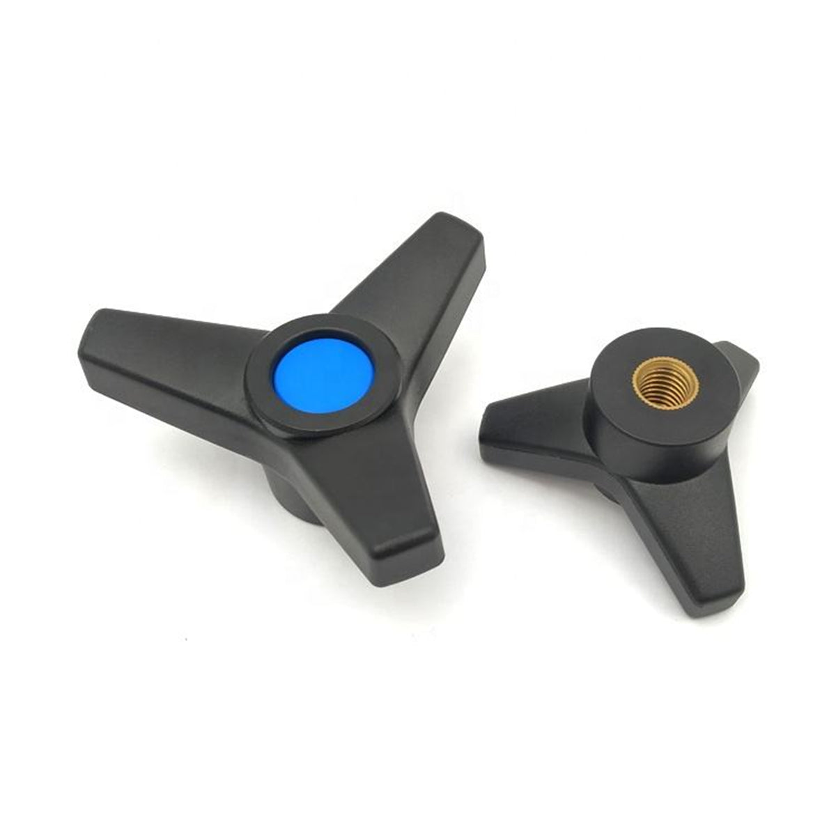 Triangle Arrow Shaped 3 Lobe Plastic Clamping Knob with M10 M12 M16 Female Thread Brass Insert