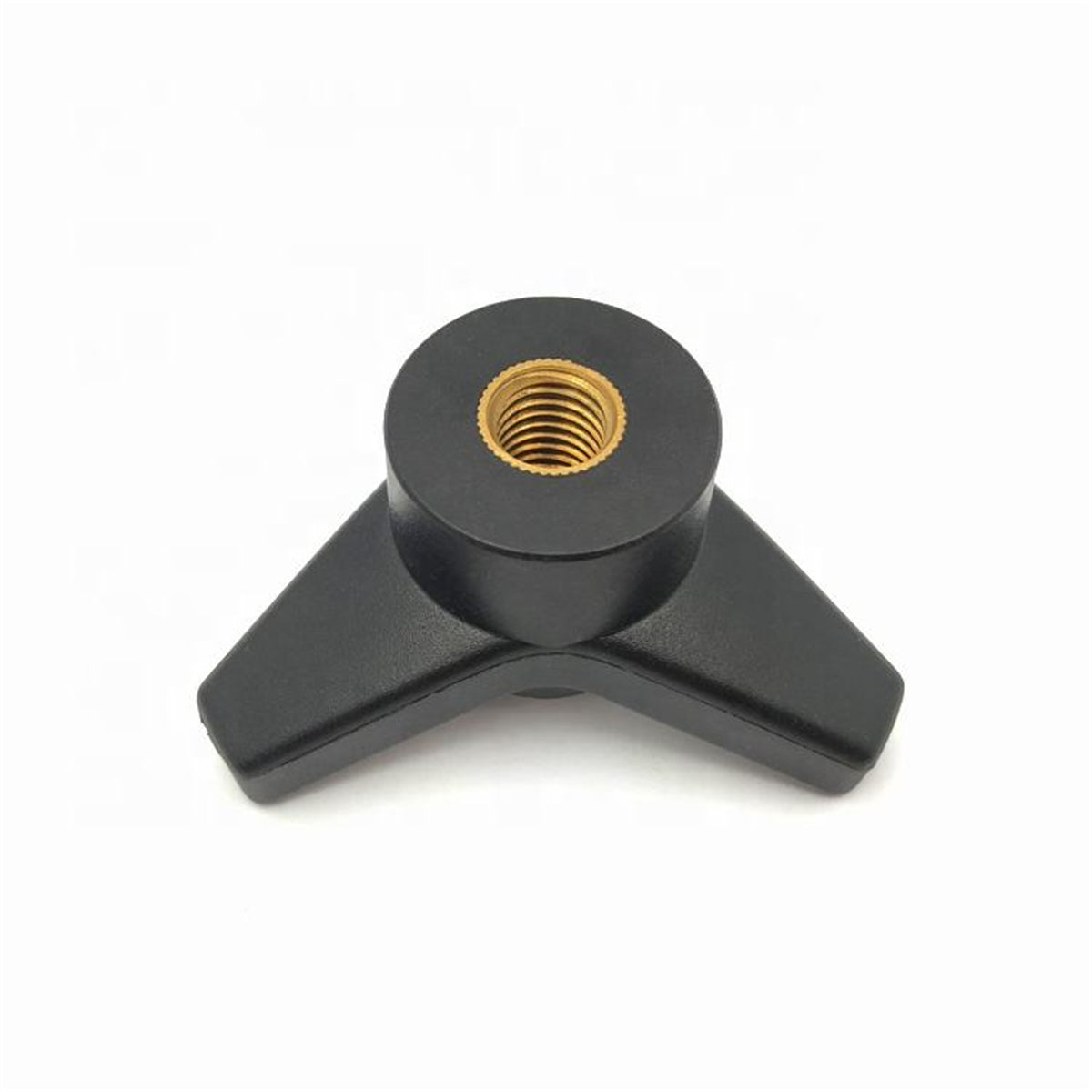 Triangle Arrow Shaped 3 Lobe Plastic Clamping Knob with M10 M12 M16 Female Thread Brass Insert