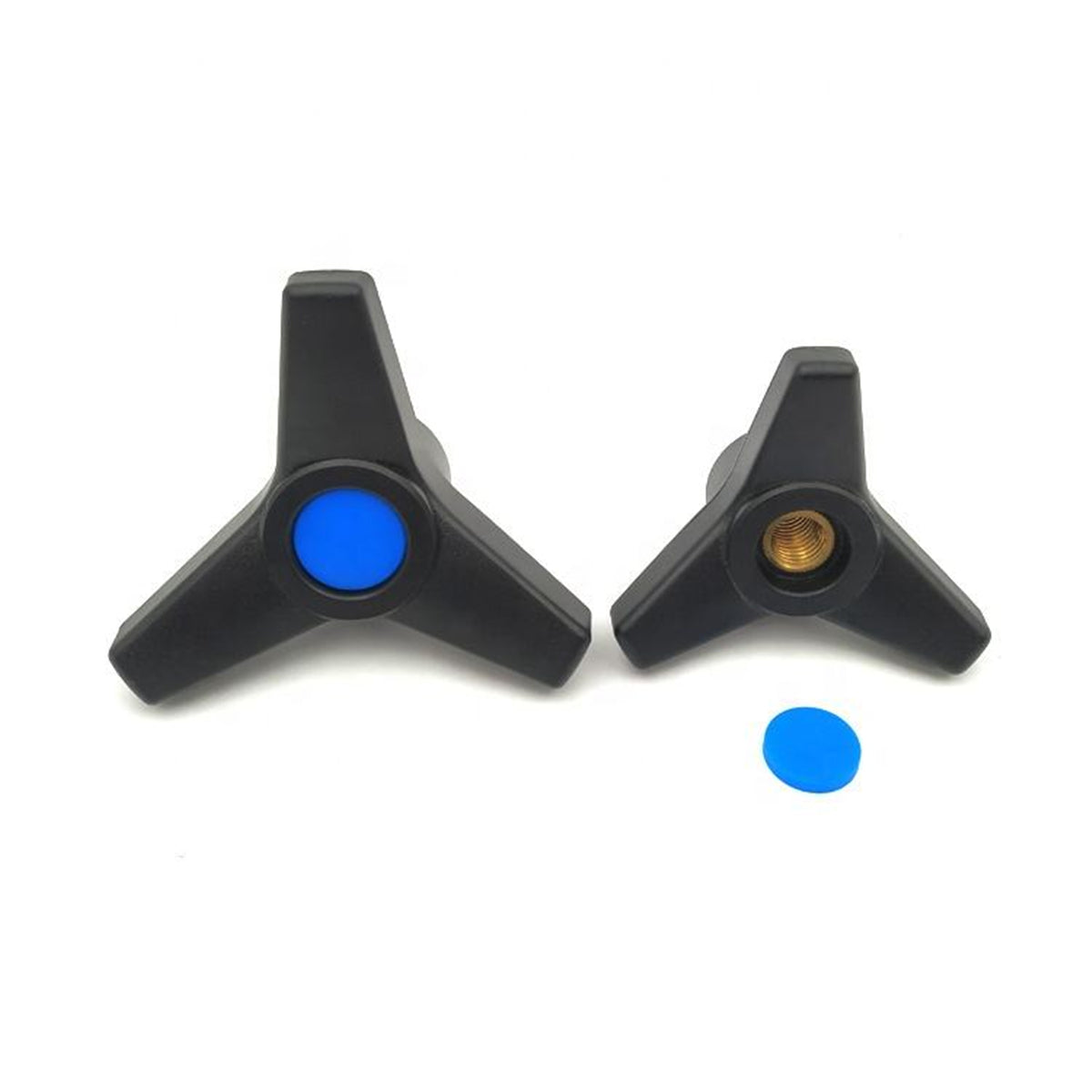Triangle Arrow Shaped 3 Lobe Plastic Clamping Knob with M10 M12 M16 Female Thread Brass Insert