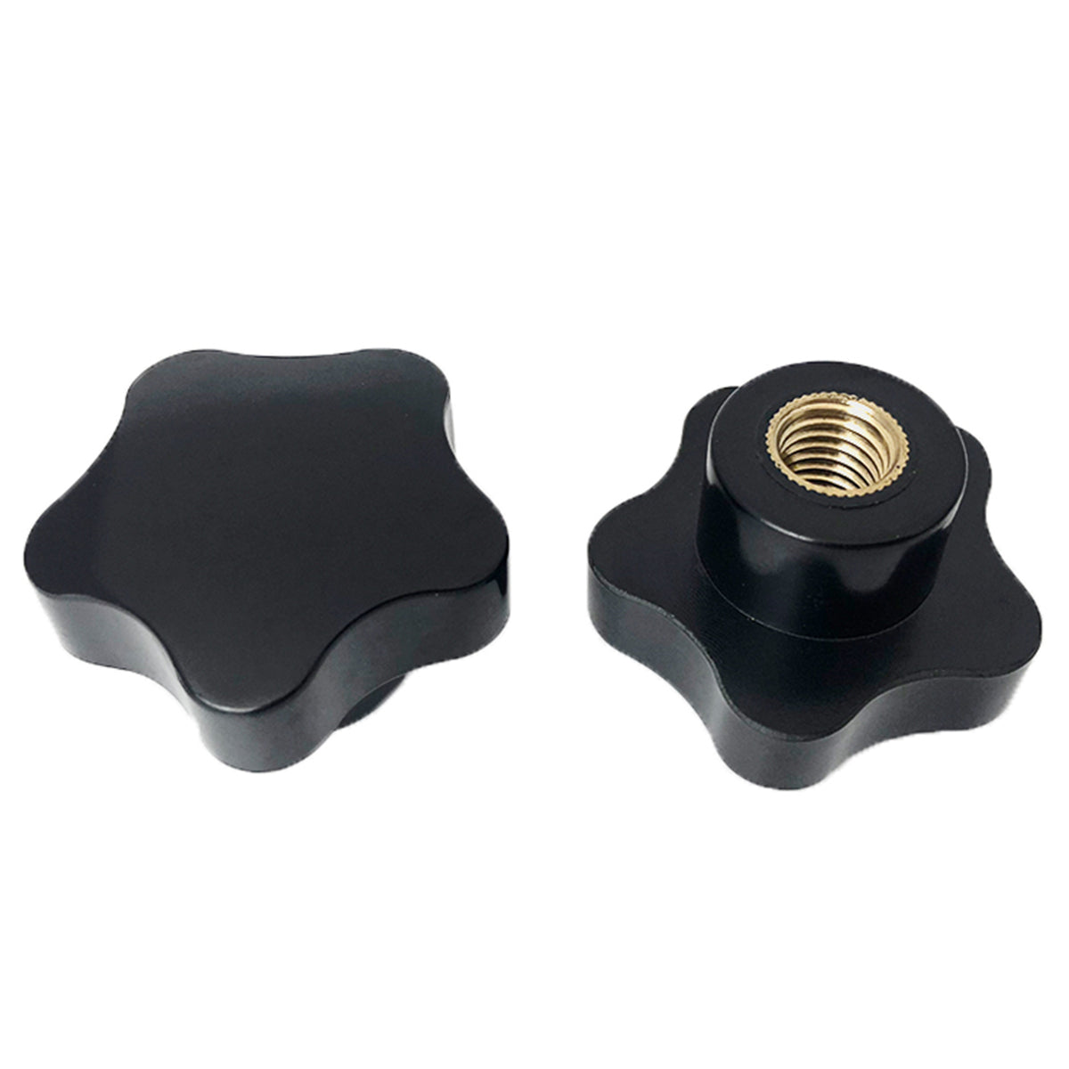 Five Star 5-Lobe Bakelite Knob with M5 M6 M8 M10 M12 Female Thread Brass Insert