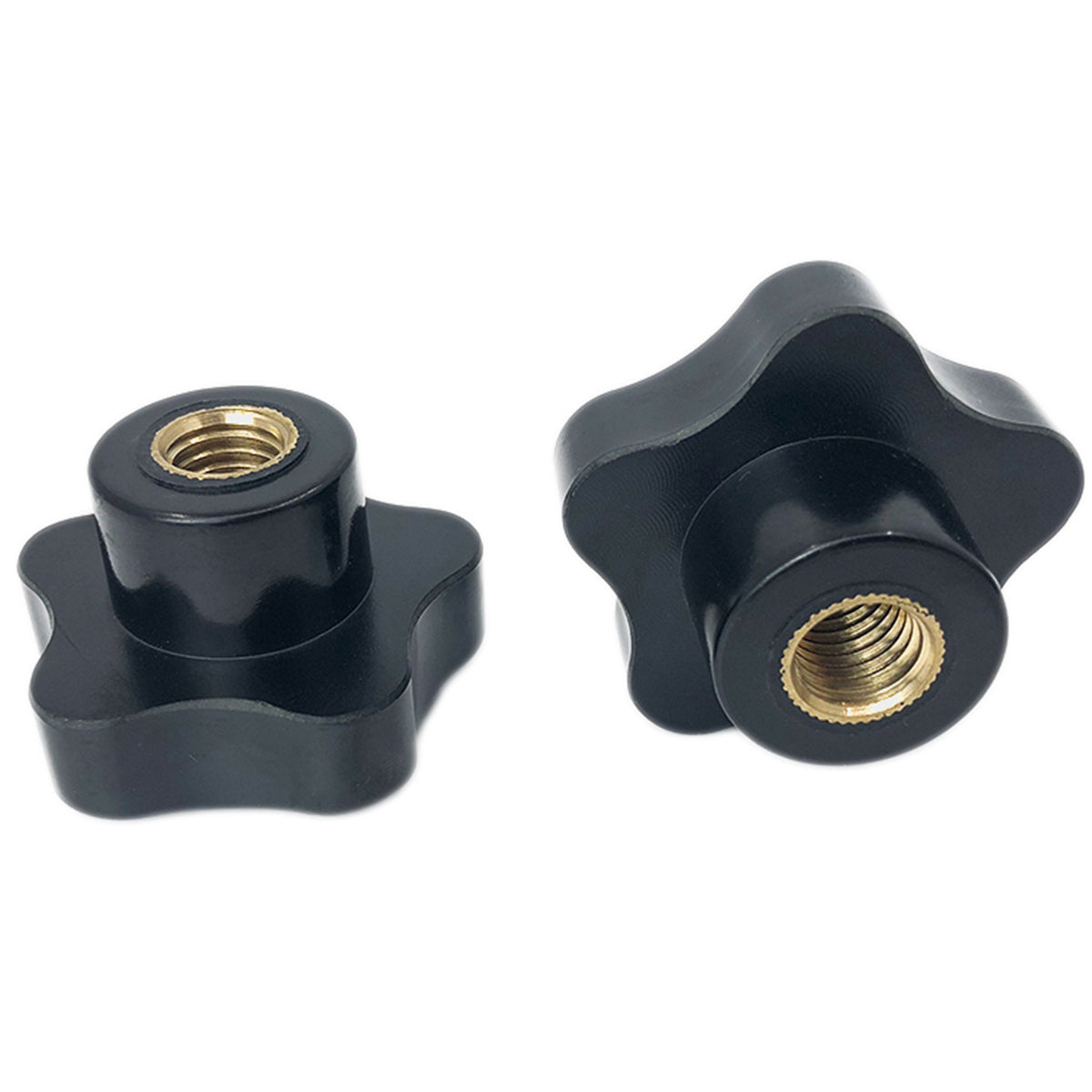 Five Star 5-Lobe Bakelite Knob with M5 M6 M8 M10 M12 Female Thread Brass Insert